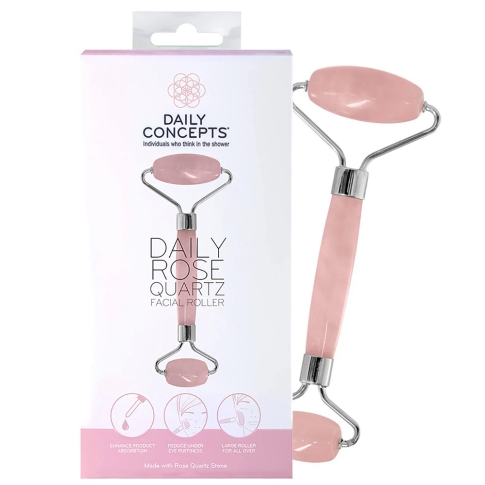 Daily Concepts ROSE QUARTZ Facial Roller-purify & reduce puffiness (BNIB/Sealed)